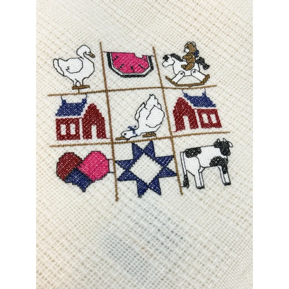 JC Penny Classic Wool Blend Cross Stitch Blanket Afghan Throw Size 50